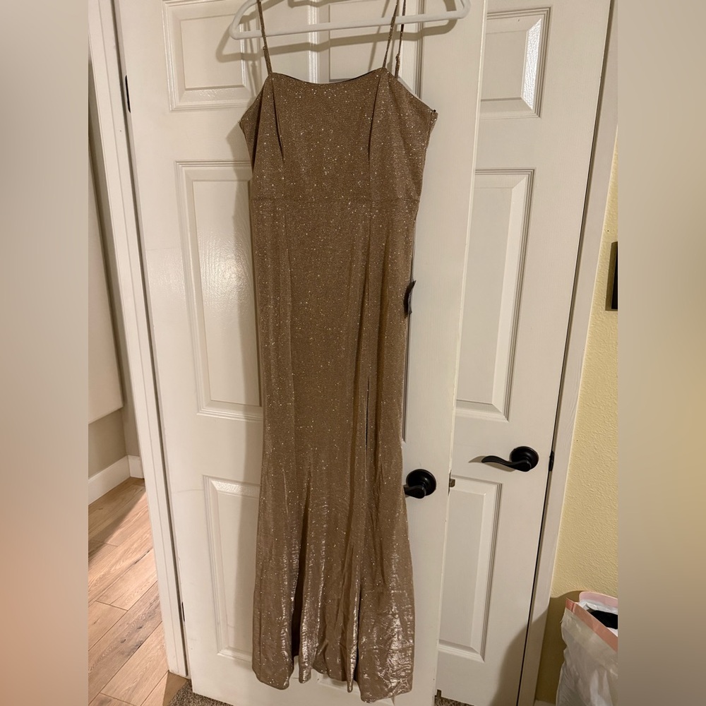 Lulu's Sparkling Tan Maxi Dress